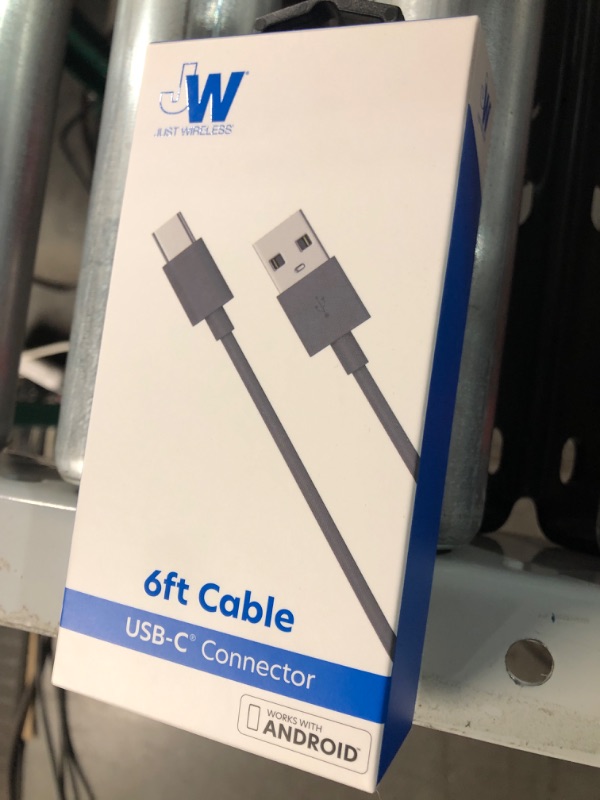 Photo 2 of Just Wireless 6&#39; TPU Type-C to USB-A Cable - Gray