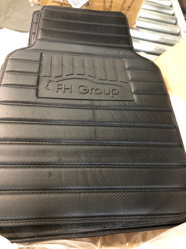 Photo 3 of FH Group Luxury Universal Fit All Season Protection Heavy Duty Faux Leather Black Automotive Floor Mats