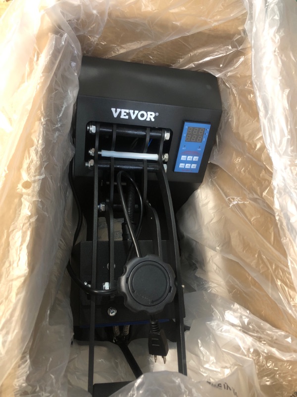 Photo 1 of VEVOR Heat Press 6x3.75Inch Curved Element Hat Press, Clamshell Design for Hats, Rigid Steel Frame, Digital LCD Timer and Temperature Control 