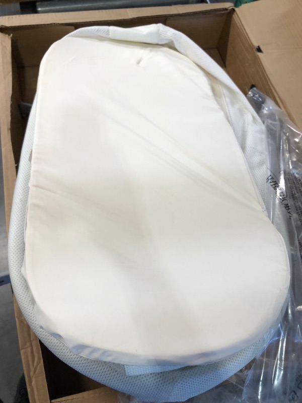 Photo 2 of MISSING PIEES** MINOR CRACKS** BABYBJORN Cradle - White, 31x23x26 Inch (Pack of 1)