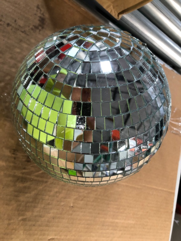 Photo 2 of Alytimes Mirror Disco Ball - 8-Inch Cool and Fun Silver Hanging Party Disco Ball –Big Party Decorations, Party Design