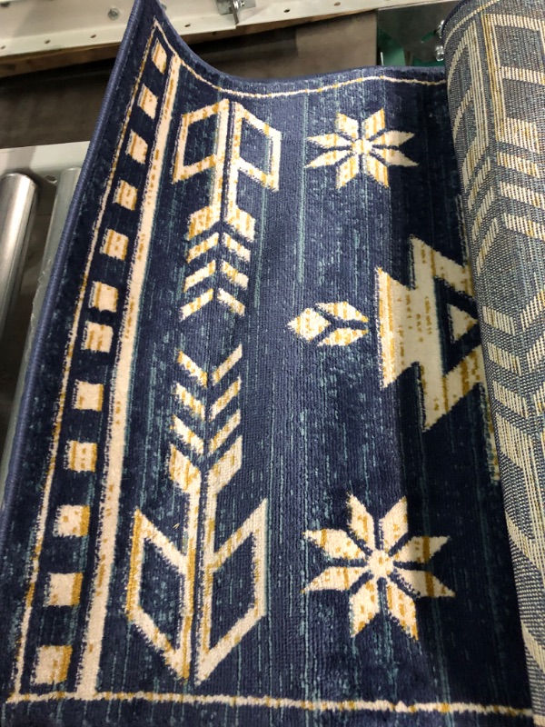 Photo 2 of [USED] Well Woven Bohemian Blue 2'3" x 7'3" Runner Area Rug