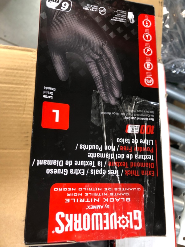 Photo 2 of GLOVEWORKS HD Black Nitrile Industrial Disposable Gloves (Pack of 200)