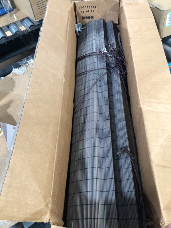 Photo 1 of **GREY**LazBlinds No Tools No Drill Bamboo Roller Shades 