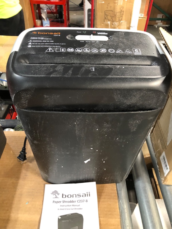 Photo 2 of *PARTS ONLY!* Bonsaii Paper Shredder for Home Use- Clip-3.4 Gal Wastebasket(C237-B) 6-Sheet Cross Cut