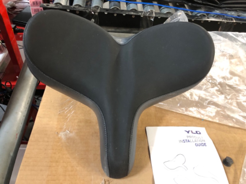 Photo 3 of AlveyTech Extra Wide Bike Saddle Seat for Men or Womens Bikes - Oversized Soft Foam BLACK