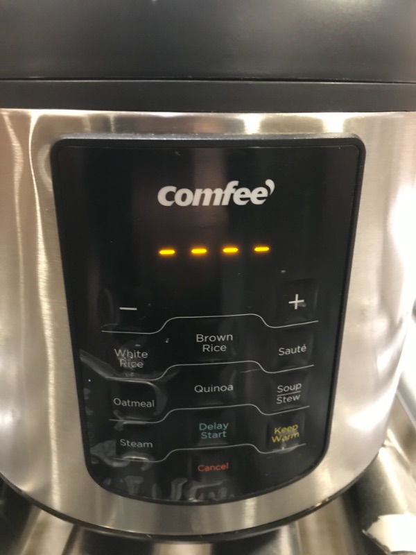 Photo 3 of COMFEE' Rice Cooker, 8-in-1 Stainless Steel Multi Cooker, Slow Cooker, Steamer, Saute, and Warmer, 5.2 QT, 20 Cups Cooked(10 Cups Uncooked), Brown Rice, Quinoa and Oatmeal, 8 One-Touch Programs 20-cup cooked/10-cup uncooked
