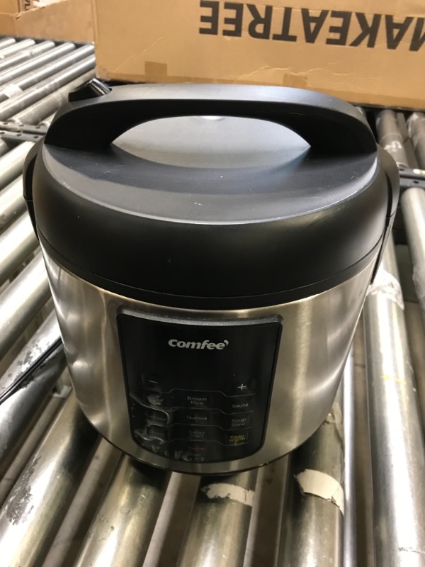 Photo 1 of COMFEE' Rice Cooker, 8-in-1 Stainless Steel Multi Cooker, Slow Cooker, Steamer, Saute, and Warmer, 5.2 QT, 20 Cups Cooked(10 Cups Uncooked), Brown Rice, Quinoa and Oatmeal, 8 One-Touch Programs 20-cup cooked/10-cup uncooked