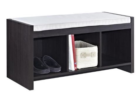 Photo 1 of Ameriwood Home Collingwood Entryway Storage Bench with Cushion, Espresso
