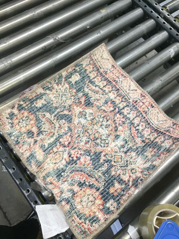 Photo 2 of Angela Rose x Loloi Aubrey Collection AUB-01 Navy / Multi, Traditional 18" x 18" Sample Rug Navy / Multi 18" x 18" Sample