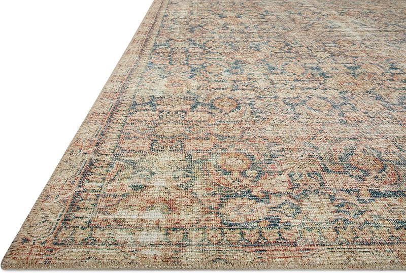 Photo 1 of Angela Rose x Loloi Aubrey Collection AUB-01 Navy / Multi, Traditional 18" x 18" Sample Rug Navy / Multi 18" x 18" Sample