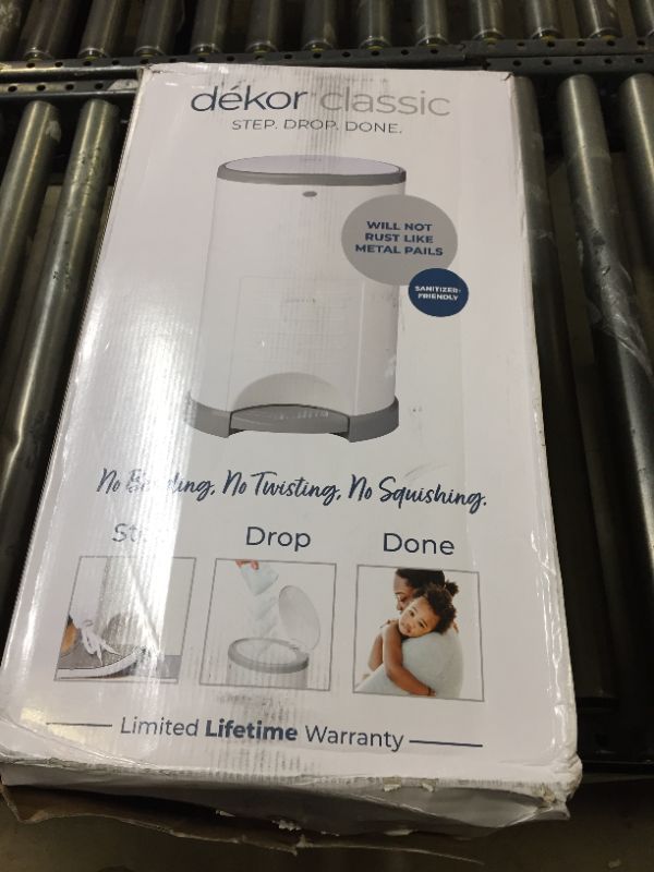 Photo 4 of Dekor Classic Hands-Free Diaper Pail | White | Easiest to Use | Just Step – Drop – Done | Doesn’t Absorb Odors | 20 Second Bag Change | Most Economical Refill System