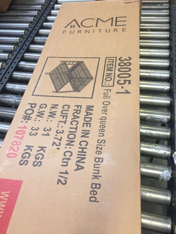 Photo 1 of **BOX 1 OF 2** ACME FURNITURE Limbra Full XL/Queen Bunk Bed - 38005 - Sandy Black. Full/Queen 