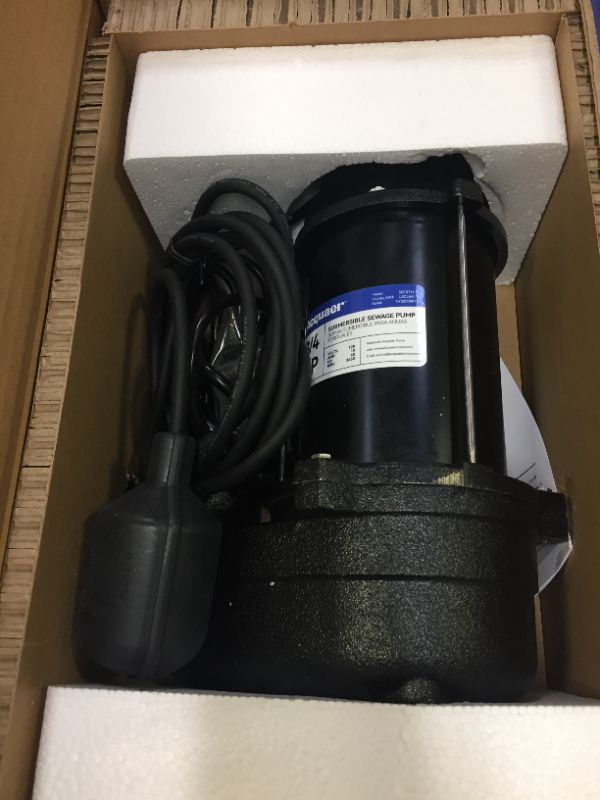 Photo 3 of Acquaer 1/2HP Submersible Sewage/Effluent Pump, 6000 GPH, Cast Iron, Automatic Tethered Float Switch, 115V Sump Pump for Septic Tank, Residential Sewage, Basement, 2'' NPT Discharge 1/2 HP