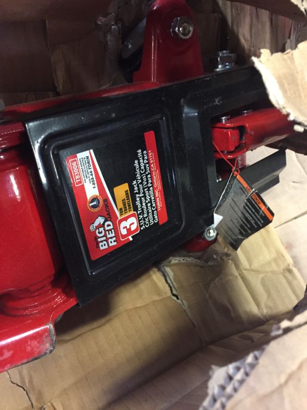 Photo 2 of BIG RED T83006 Torin Hydraulic Trolley Service/Floor Jack with Extra Saddle (Fits: SUVs and Extended Height Trucks): 3 Ton (6,000 lb) Capacity, Red