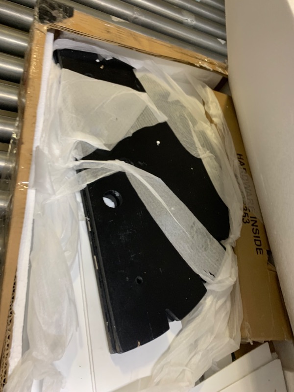 Photo 4 of **non functional** Twin Size Classic Car-Shaped Platform Bed with Wheels,White --- Box Packaging Damaged, Moderate Use, Scratches and Scuffs on Item as Shown in Pictures, Missing Parts, Missing Hardware, Selling for Parts

