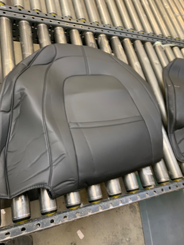 Photo 1 of BASENOR Tesla Model 3 Model Y Model S Model X Leather Seat Back Kick Protectors Kick Mats Black Set of 2 --- No Box Packaging, Moderate Use, Slightly Dirty From Previous Use, 