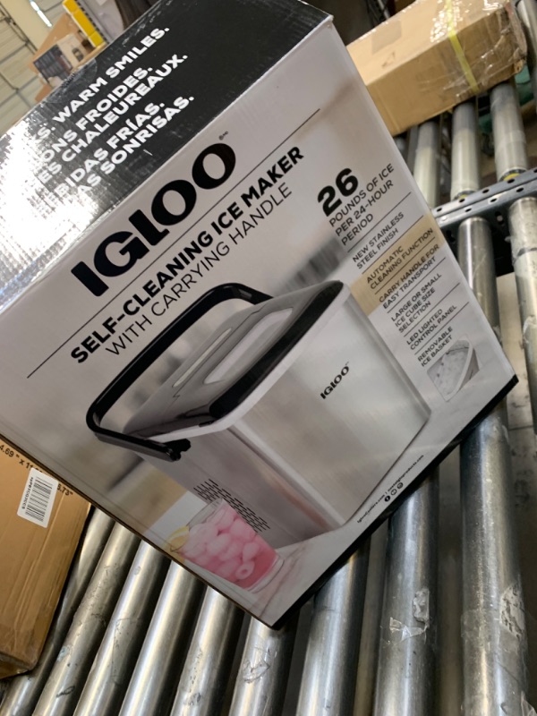 Photo 2 of Igloo 26 Lb Self Cleaning Ice Maker with Carrying Handle --- Box Packaging Damaged, Item is New
