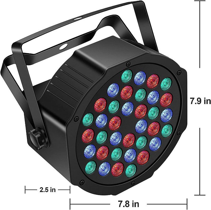 Photo 1 of Rechargeable Par Can Lights U`King Wireless LED Uplights Battery Powered Uplighting with RGB 36W Stage Lighting Up Lights for Wedding DJ Disco Events Indoor Dance Party Church Live 