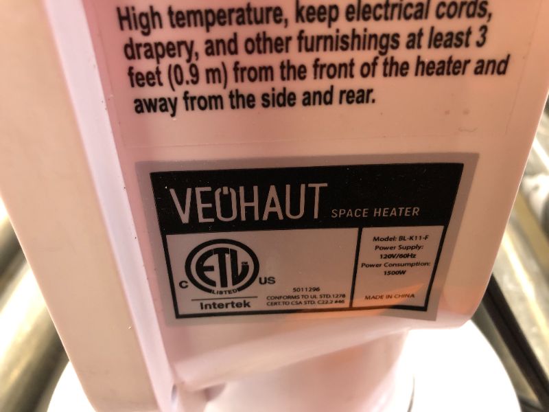 Photo 1 of Protable Electric Space Heater 25 INCH, 1500W PTC Ceramic Heater with Remote, Thermostat, 24H Timer, Oscillation, Overheat & Tip-Over Protection, Small Heater for Bedroom Office Home and Indoor Use
