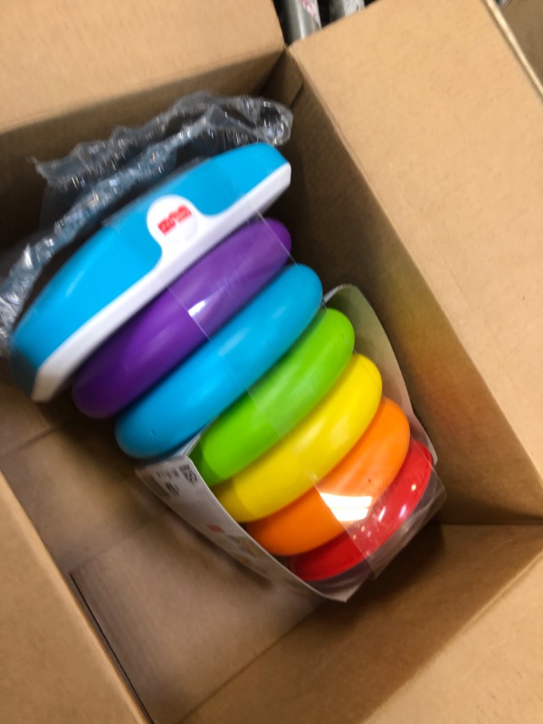 Photo 1 of Fisher-Price Giant Rock-a-Stack Baby Toy, 14+ Inches Tall, Multi-Color Ring Stacking Toy for Infants and Toddlers