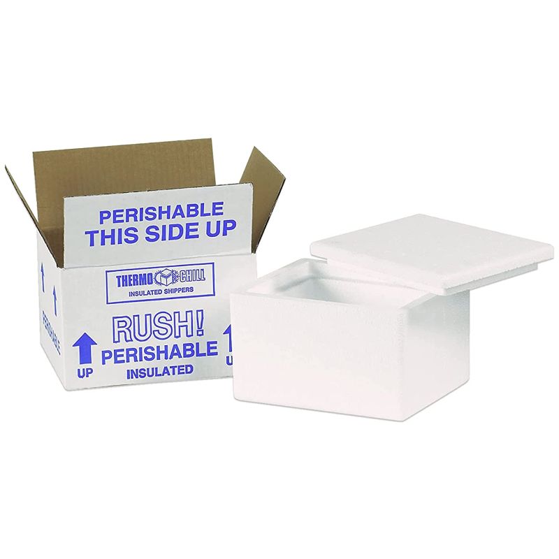 Photo 1 of BOX USA Shipping Kits Small, 6"L x 4.5"W x 3"H  Insulated Shipment Kit Containing White Corrugated Carton with Lid for Packing, Shipping and Storage