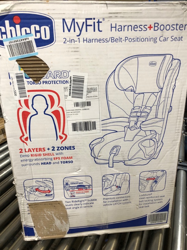 Photo 3 of Chicco MyFit Harness + Booster Car Seat, 5-Point Harness Car Seat and High Back Booster Seat, For children 25-100 lbs. | Fathom/Grey/Blue Fathom/Grey/Blue MyFit