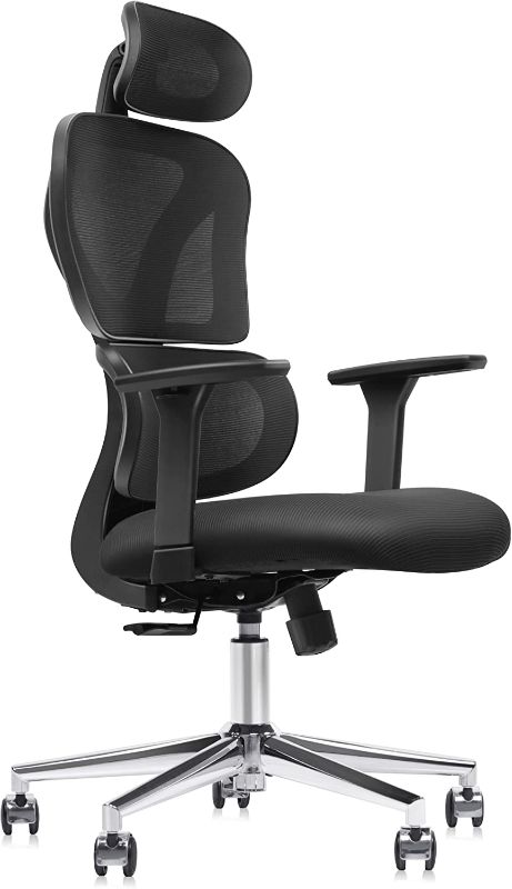 Photo 1 of FelixKing Ergonomic Office Chair, Home Office Rolling Swivel Chair Mesh High Back Desk Chair with 3D Adjustable Armrest & Lumbar Support, Swivel Computer Chair with Headrest (Black)
