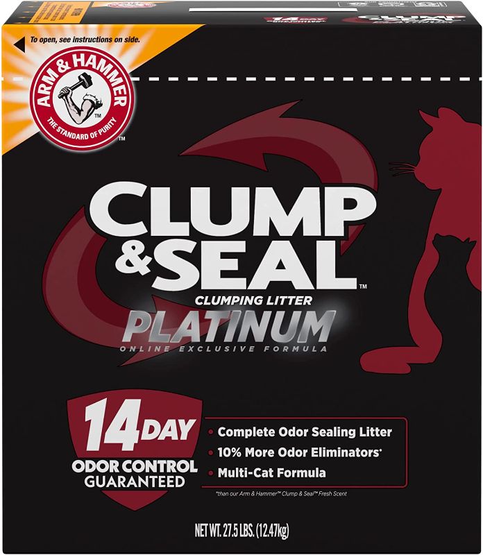 Photo 1 of ARM & HAMMER Clump & Seal Platinum Clumping Cat Litter, Multi-Cat, 27.5lb
