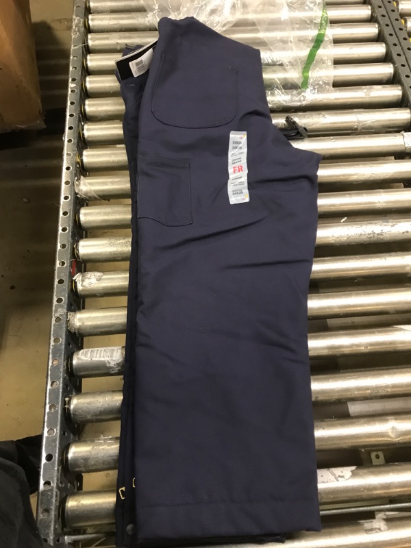 Photo 2 of Carhartt FR Duck Bib Lined Overall. 34x28, Dark Blue