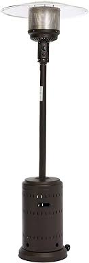Photo 1 of Amazon Basics 46,000 BTU Outdoor Propane Patio Heater with Wheels, Commercial & Residential - Sable Brown Dimensions: 32.12 x 32.12 x 91.3 inches (LxWxH); weight: 38 pounds
