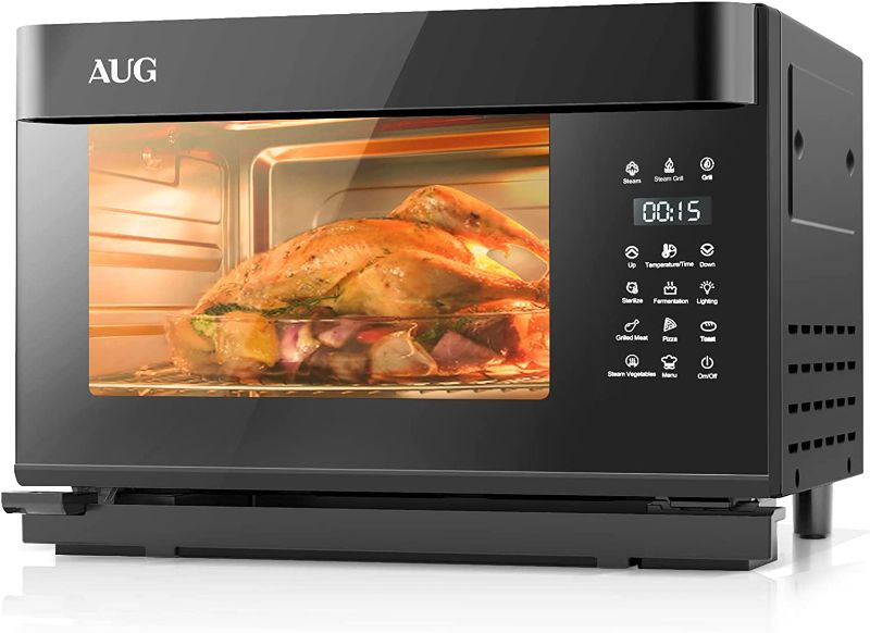 Photo 1 of AUG Countertop Steam Oven, Convection Combi Oven , Multifunctional Toaster Oven, Steam, Grill, Sterilize, Bake, Broil,Rotisserie,Ferment, 50+ Precise Temperature Control and Steam Self-Clean ,Cooking Accessories Included
