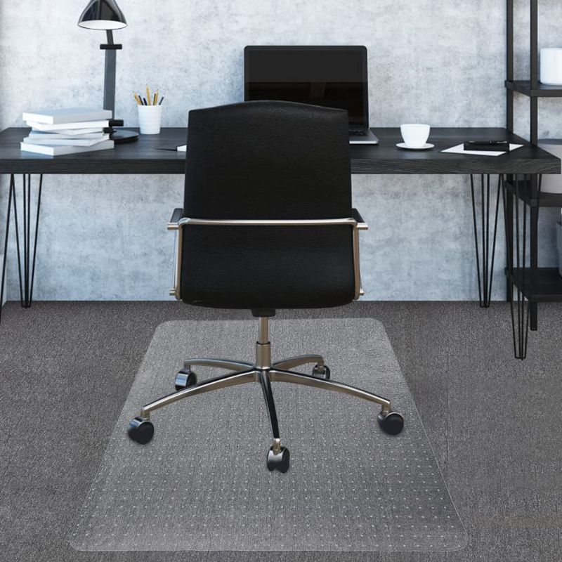 Photo 1 of Office Chair Mat Desk mat for Carpet Floor, Computer Chair Mat, Heavy Duty Carpet Floor Protector (Carpet Floor_Plastic Rectangular) 35.4''x47.2''
