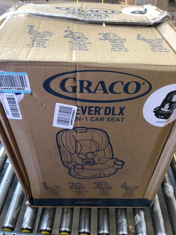 Photo 1 of Graco 4Ever DLX 4 in 1 Car Seat, Infant to Toddler Car Seat, with 10 Years of Use, Fairmont , 20x21.5x24 Inch (Pack of 1)
