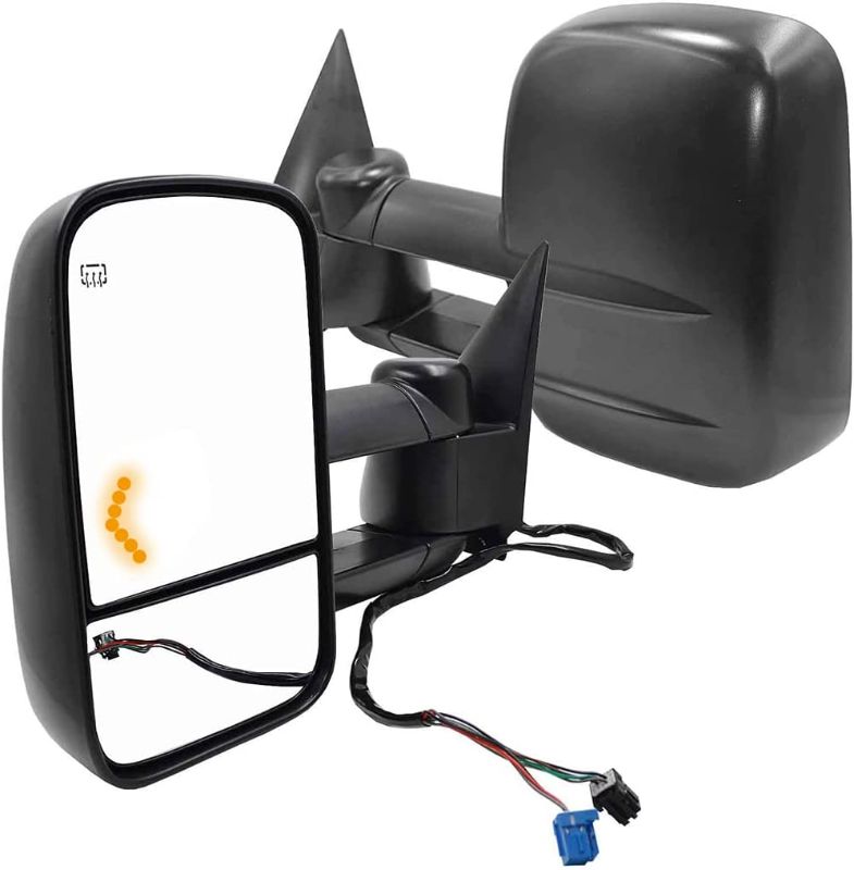 Photo 1 of AERDM New Pair Towing mirrors Set Power Tow Heated Telescoping with Arrow Signal Light Side Mirrors Fit Chevy/GMC/Cadillac Silverado Sierra Avalanche Suburban Tahoe Yukon XL Escalade EXT ESV
