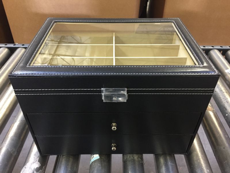 Photo 2 of 3 Tier Black Jewelry Box with Display Drawer 