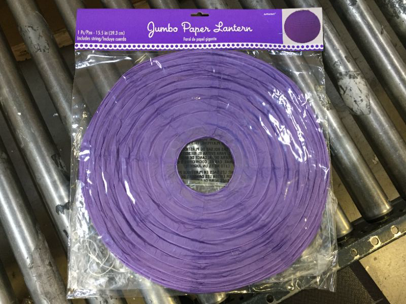 Photo 2 of Amscan Party Decoration Paper Lantern, 1 Ct. | 15 1/2", Purple