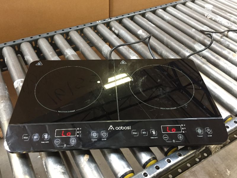 Photo 2 of Aobosi Double Induction Cooktop Burner with 240 Mins Timer, 1800w 2 Induction Burner *** ITEM HAS SOME DEBRIS FROM PRIOR USE ***