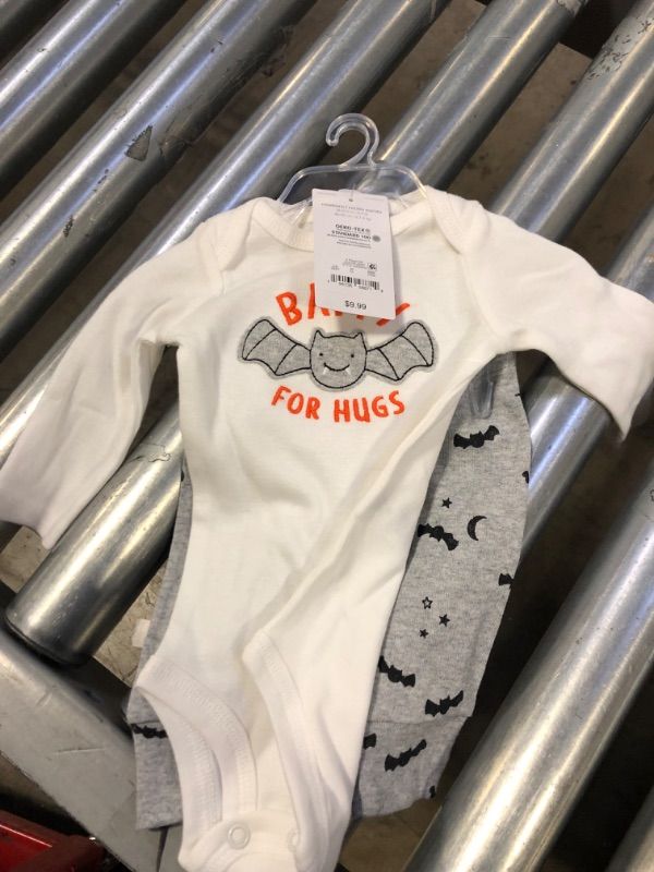 Photo 2 of Baby Boys' 'Batty for Hugs' Top and Bottom Set - Just One You® Made by Carter's White/Gray
6MONTHS