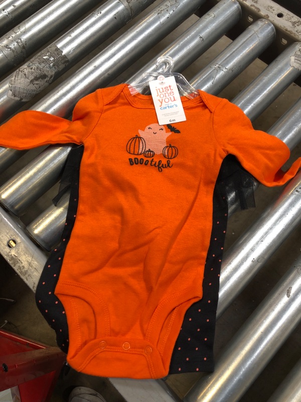 Photo 1 of Carter's Just One You Baby 2pc Bootiful Top and Bottom Set - Orange/Black 6M
