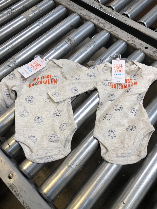 Photo 1 of Carter's Just One You Baby Happy Halloween Bodysuit - Gray Newborn 2 PCK
