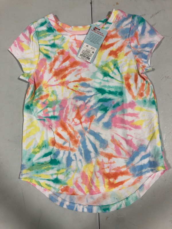 Photo 2 of 4T ----- Toddler Girls' Rainbow Tie-Dye Short Sleeve T-Shirt - Cat & Jack™
