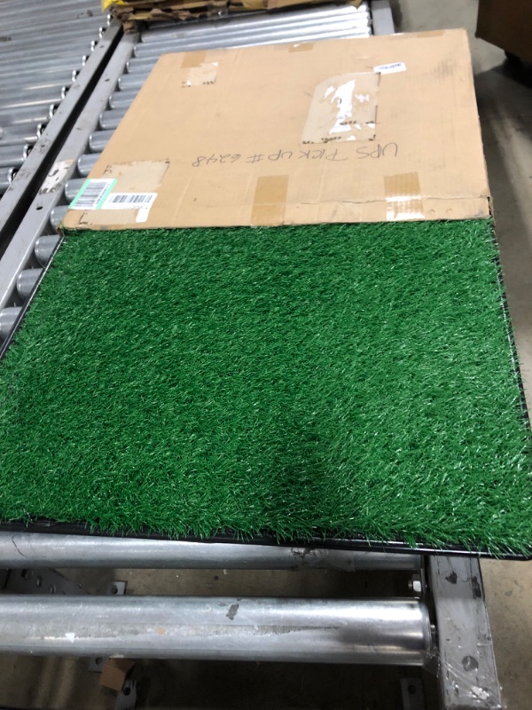 Photo 2 of VKMUOI Dog Grass Pads with Tray Fake Grass for Dogs to Pee On Artificial Potty Grass with Tray for Outdoor-Indoor Litter Box for Puppy Potty Training Collect Pets Pee S:23 x 19 IN