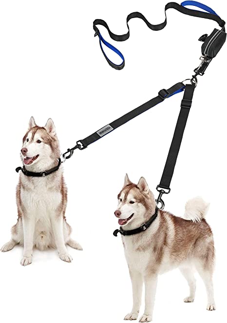 Photo 1 of YOUTHINK Double Dog Leash, No Tangle Dog Walking Leash 2 Dogs up to 180lbs, Comfortable Adjustable Dual Padded Handles, Bonus Pet Waste Bag for Best Gifts (Double Dog Leash)