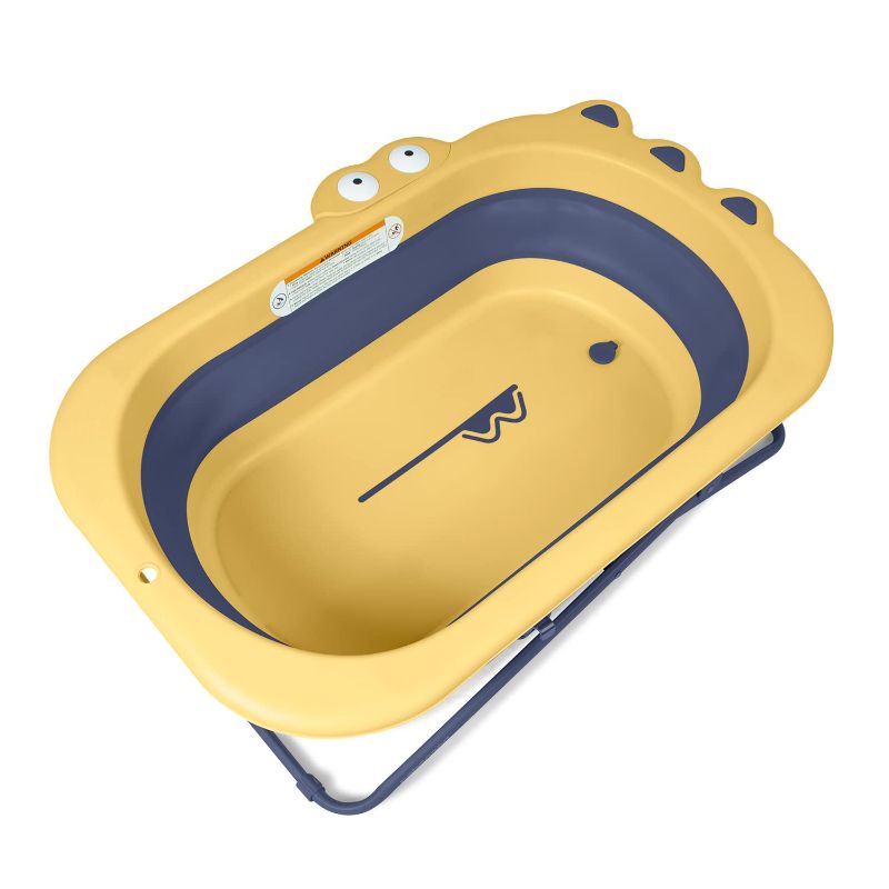 Photo 1 of Beberoad Love Collapsible Baby Bathtub Toddler Bathtub Portable Travel Baby Bath Tub for Newborn/Infant/Toddler Height-Adjustable Baby Bathtub Cayman Yellow
