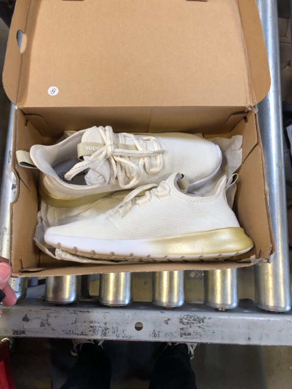 Photo 3 of adidas Women's Cloudfoam Pure 2.0 Running Shoe 5.5 Off White/Orbit Green/Sandy Beige Metallic