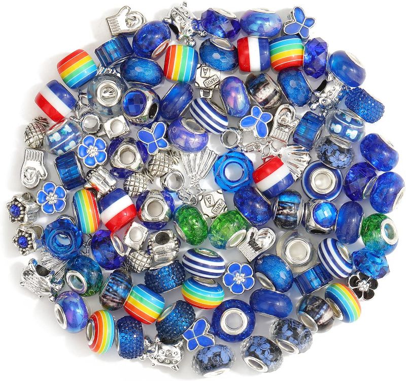 Photo 1 of 125pcs Assorted Blue Resin Imitation Glass European Large Hole Beads Rhinestone Metal Spacer Charms Bead Assortments for DIY Crafts Bracelets Necklaces Jewelry Making…
FACTORY SEALED