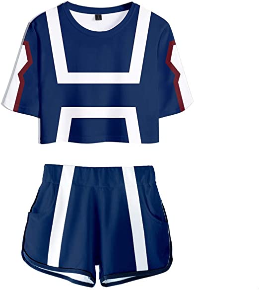 Photo 1 of 2 Piece Boku No Hero Academia Outfits for Women Crop Top and Short Pants Sets
, SIZE S