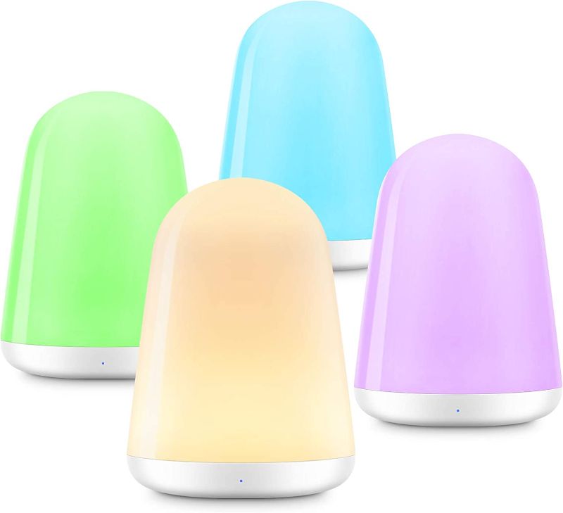 Photo 1 of  LED Night Light, Touch Sensor Bedside Lamp with Quick USB Charging Port, RGB Color-Changing & 1 Hour Timer for Bedroom/Office/Hallways/Kitchen, White LED NIGHT LIGHT 1PACK