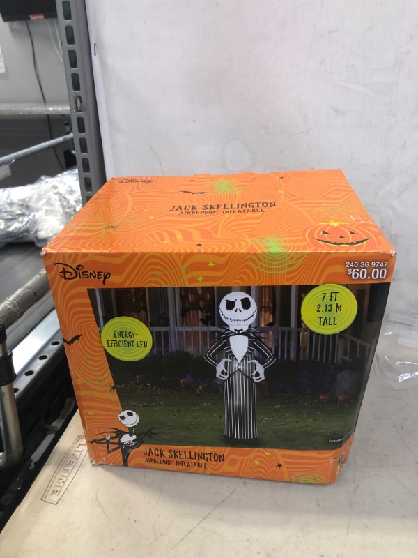 Photo 1 of 7' LED Inflatable Disney Nightmare Before Christmas Jack Halloween Decoration

